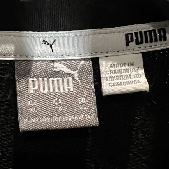 Puma half zipper cropped pull over sweatshirt black size XL - Picture 10 of 15